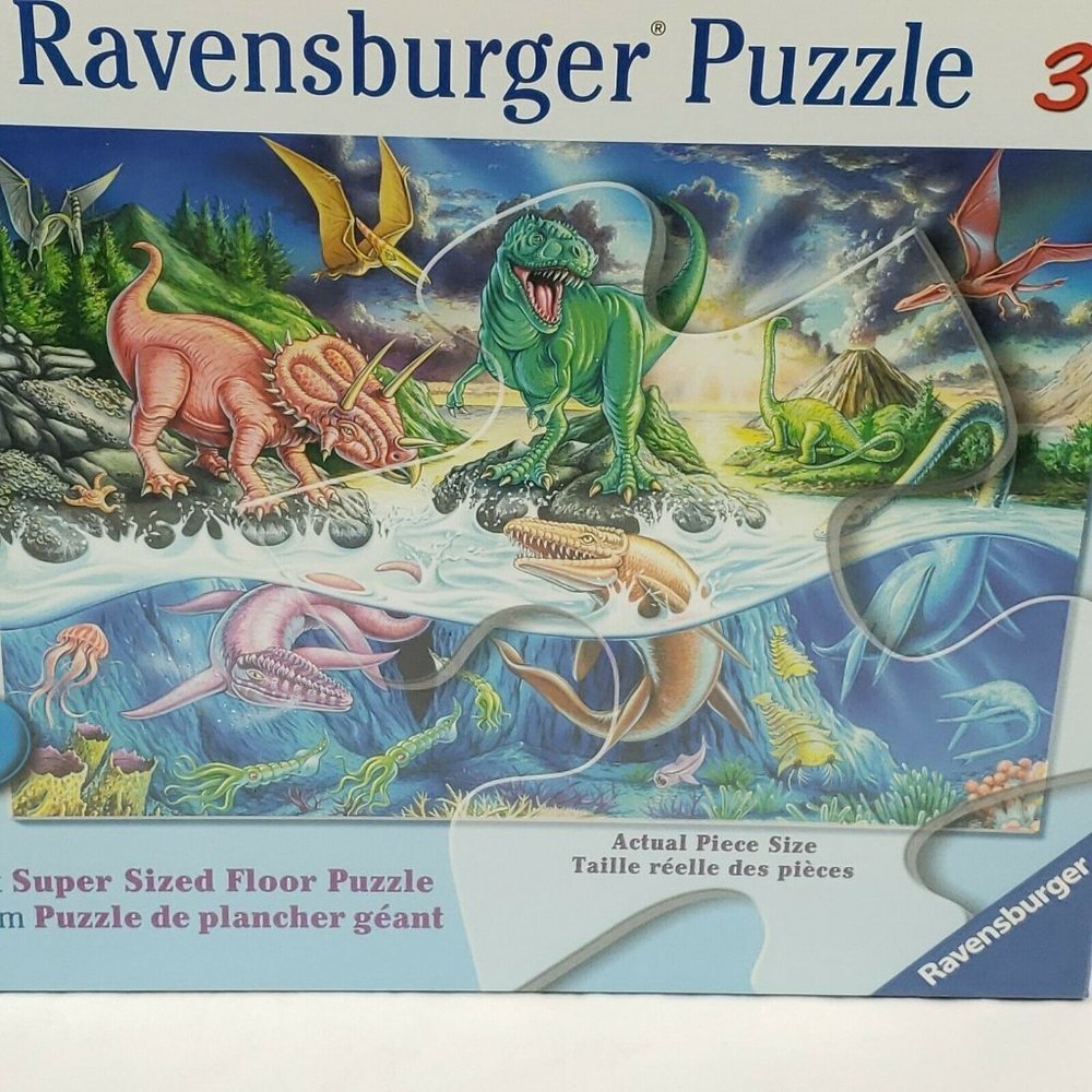 Ravensburger Land and Sea Dinos 24 Giant Shaped Floor Puzzle Retired